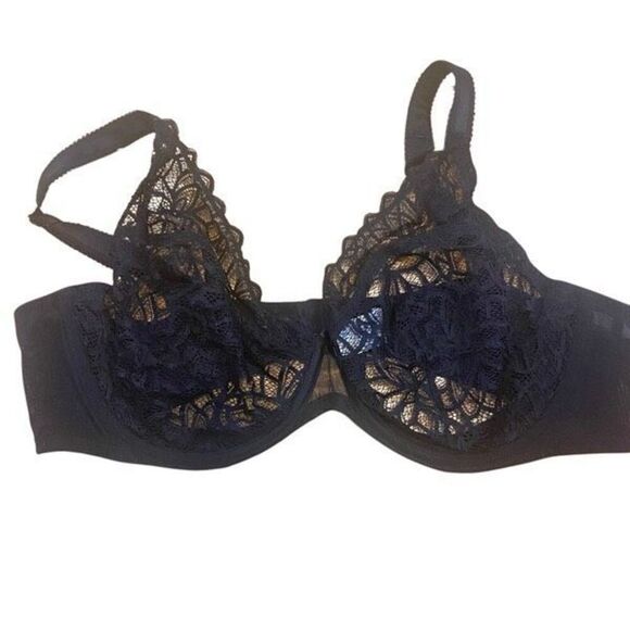 Glamorise size 46C lace black bra - Picture 1 of 4
